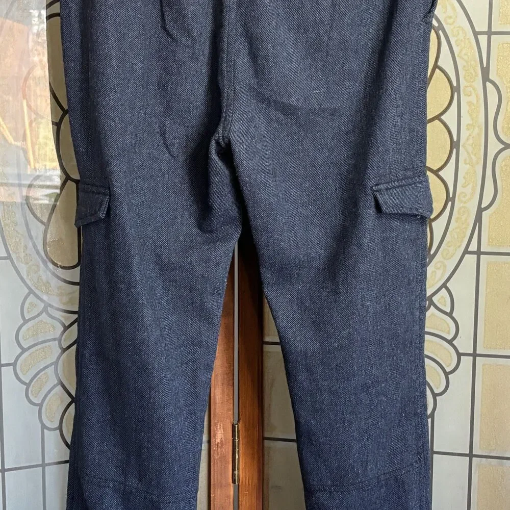 Native Youth Navy Blue Wool Weekend Surge Slim Fit Cargo Pants Size 30